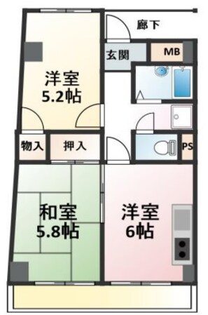 ハイツ安国の物件間取画像